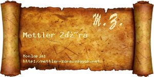 Mettler Zóra névjegykártya